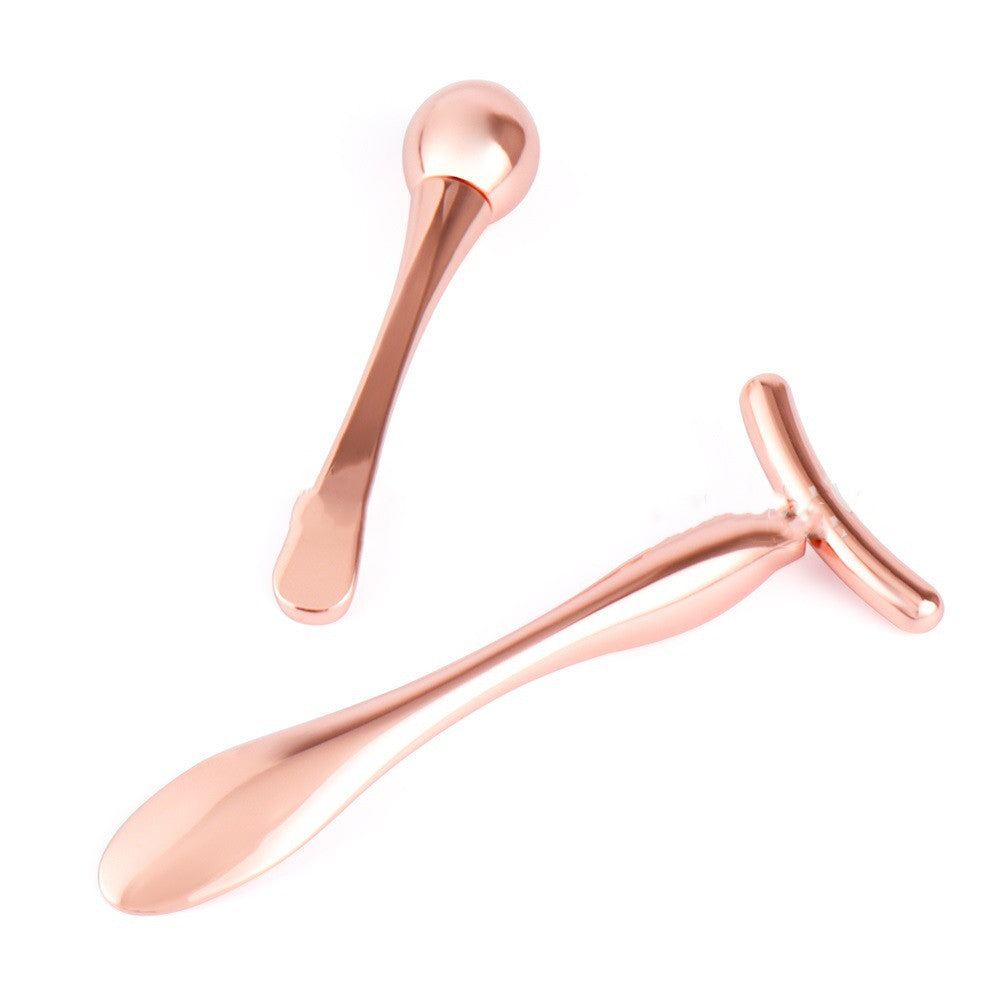 Ball T-shaped metal massage stick