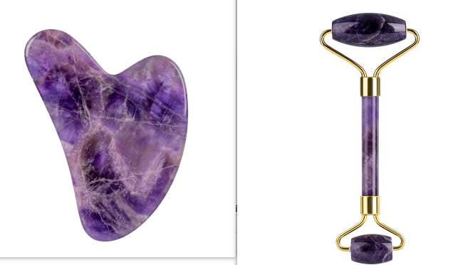 Amethyst Roller Set Heart Shaped