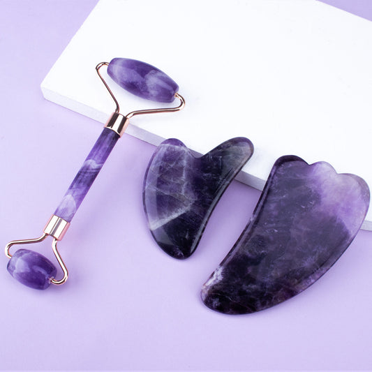 Amethyst Roller Set Heart Shaped