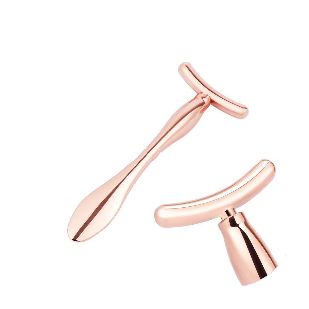 Ball T-shaped metal massage stick
