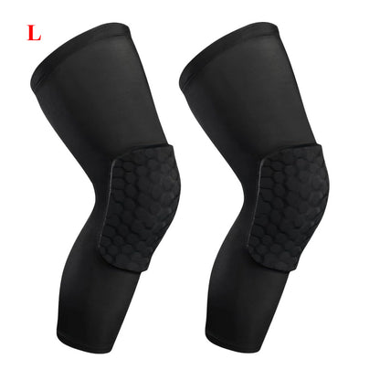2 PC Compression Knee Pads Long Leg Sleeves Brace Knee Support Protection For Basketball, Football, Volleyball, Running, Cycling