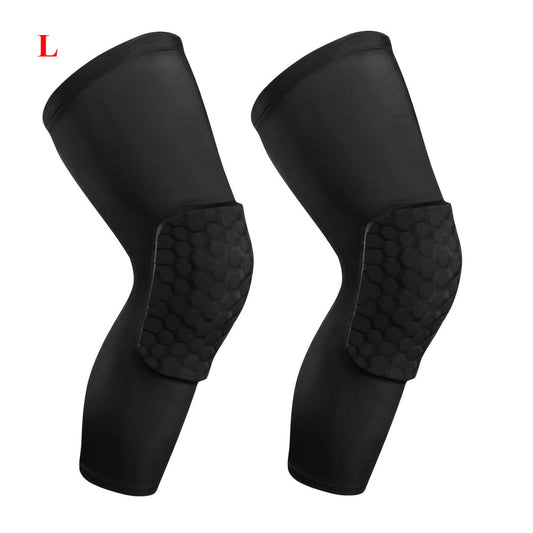 2 PC Compression Knee Pads Long Leg Sleeves Brace Knee Support Protection For Basketball, Football, Volleyball, Running, Cycling
