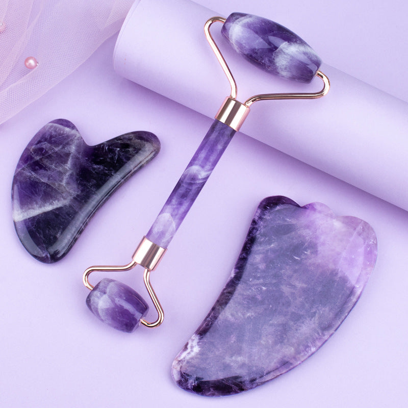 Amethyst Roller Set Heart Shaped